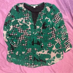 Diane Von Furstenberg Silk Top, Size 12